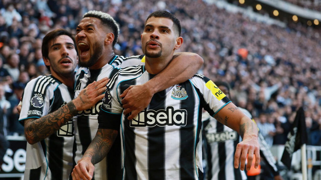 Bruno Guimaraes Goal Celebration Joelinton Tonali Newcastle