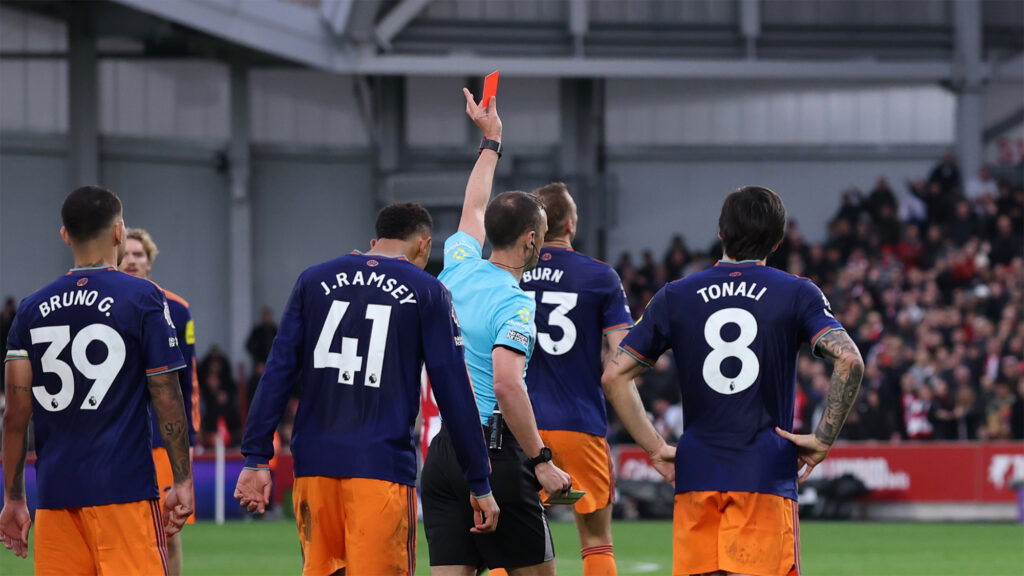 Dan Burn Newcastle Red Card Brentford