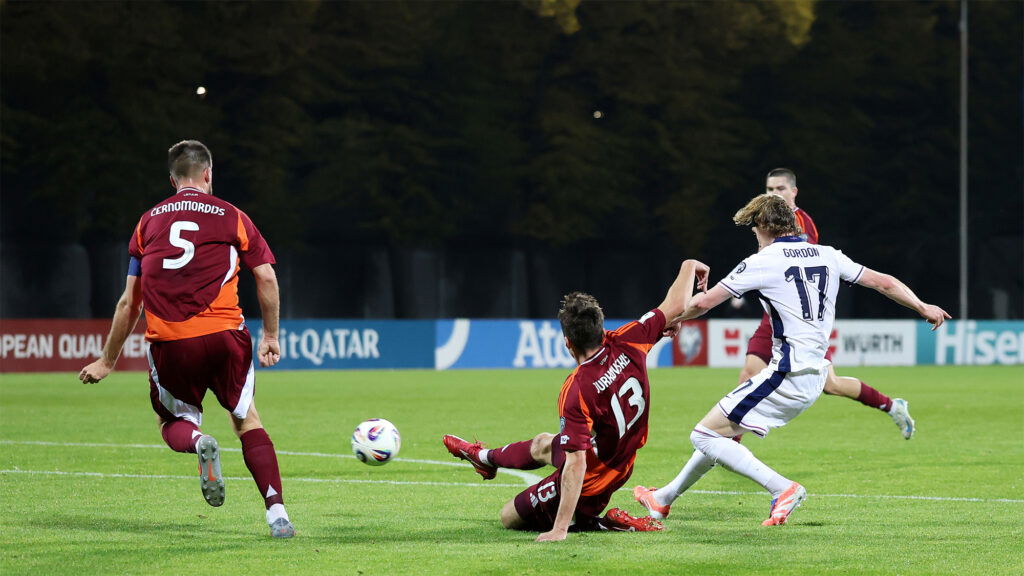 Anthony Gordon Shooting Goal England Latvia