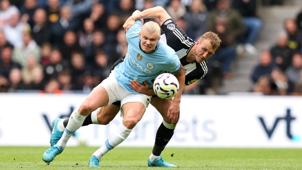 Erling Haaland Manchester City Dan Burn Newcastle United