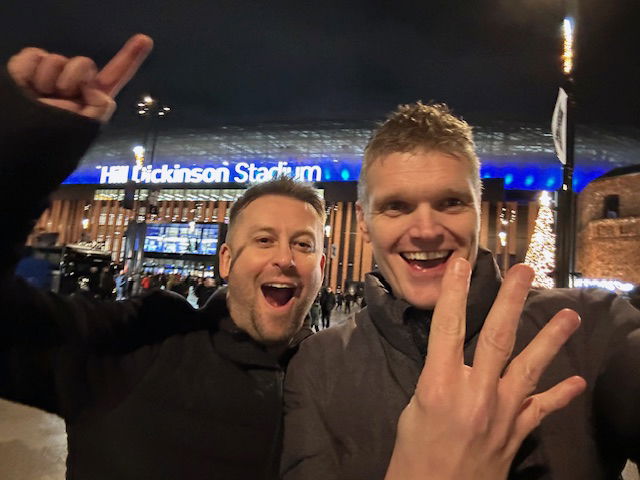 Jamie Smith and Friend Everton Away Newcastle