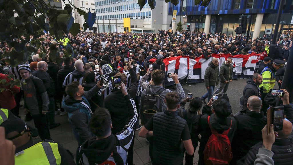 PSG Paris Ultras Outside St James' Park