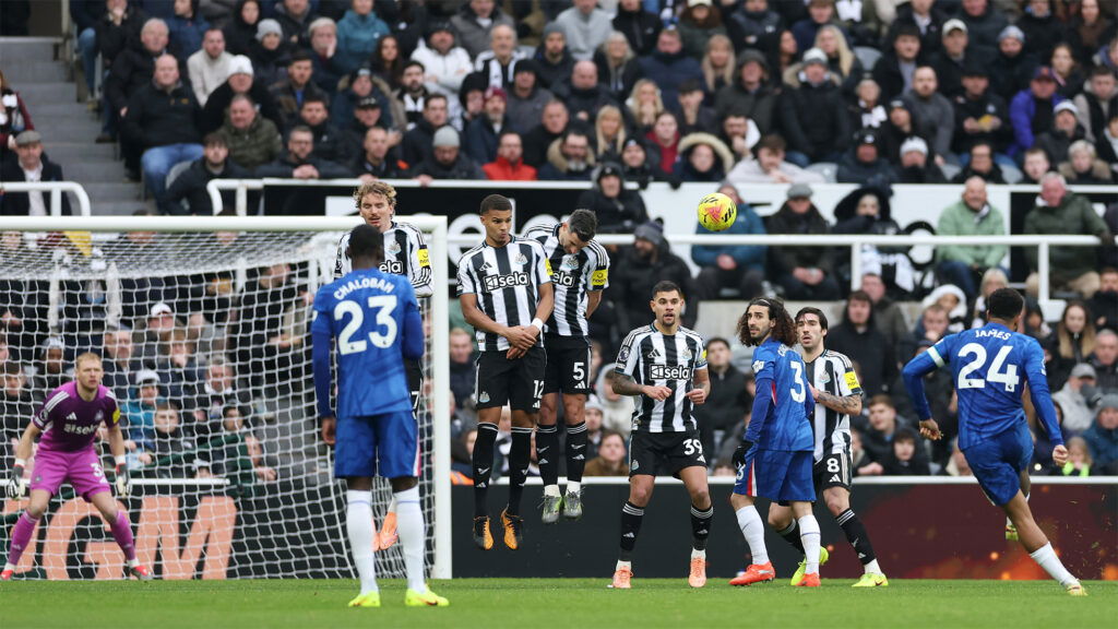 Reece James Chelsea Goal Free Kick Newcastle