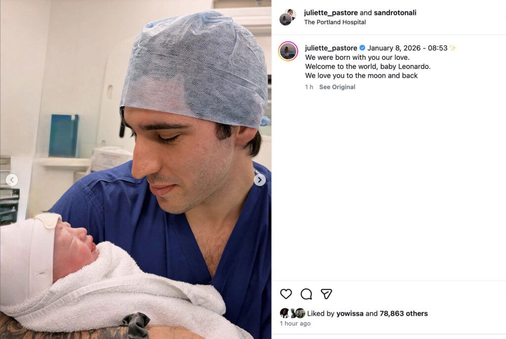 Sandro Tonali Newcastle Baby Announcement Instagram