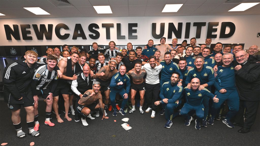 Newcastle United Team Dressing Room Celebration