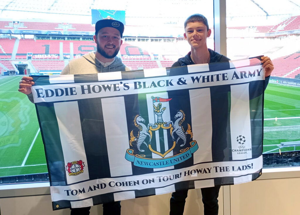 Tom and Son Cohen Bayern Leverkusen Shop Newcastle Fans